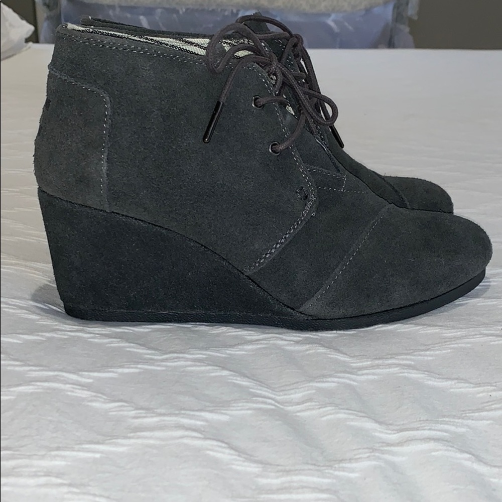 Charcoal Suede Toms Booties